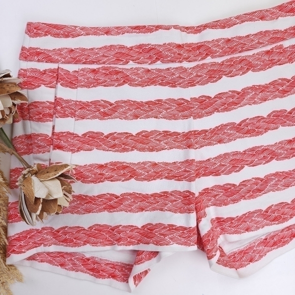 J. Crew Orange Off White Shorts Sz 2 - Picture 2 of 7
